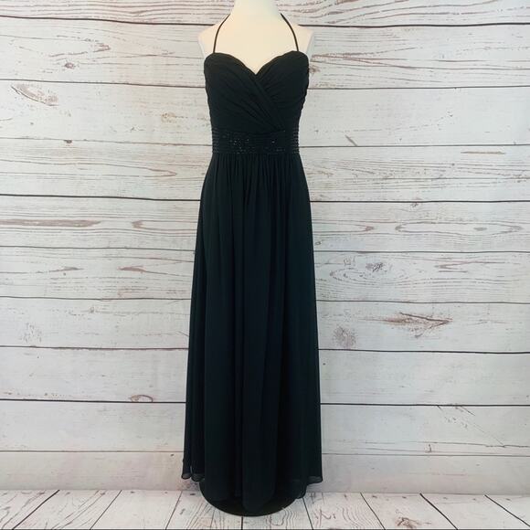 D’Zage long formal beaded waist halter strapless - Picture 1 of 7